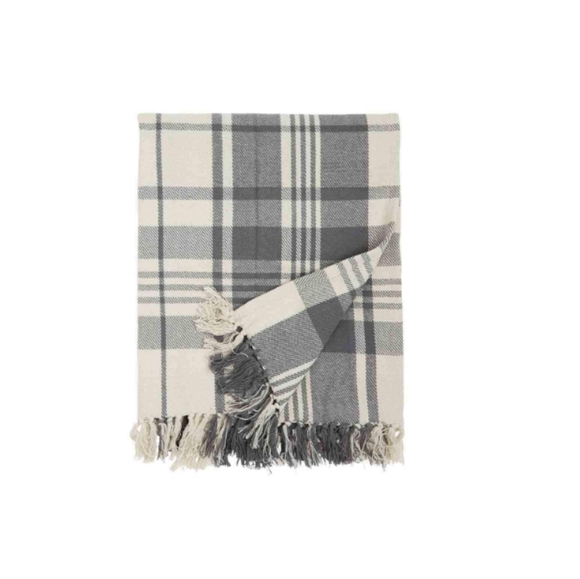 Plaid 100% Cotton Throw Blanket - Picture 4 of 4